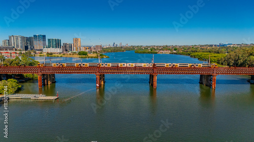 Wallpaper Mural Monday 2 December 2024 Passenger Train on Bridge over Parramatta River between Rhodes and Meadowbank Sydney NSW Australia.  Torontodigital.ca