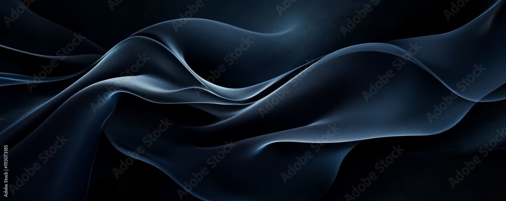 Fototapeta premium Blue black abstract gradient background grain texture effect dark vibrant color flow wave copy space