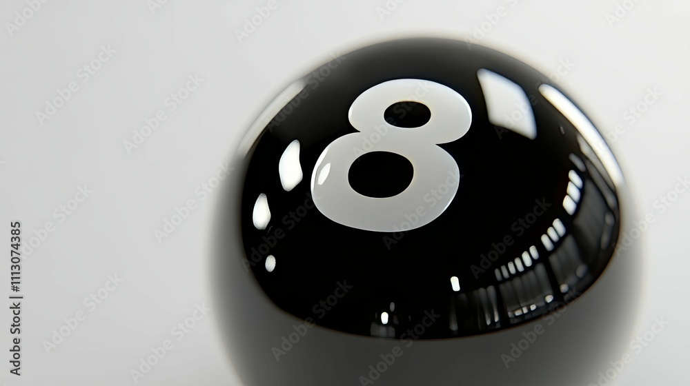 Close Up View Of A Black Eight Ball Close Up View Of A Black Eight Ball