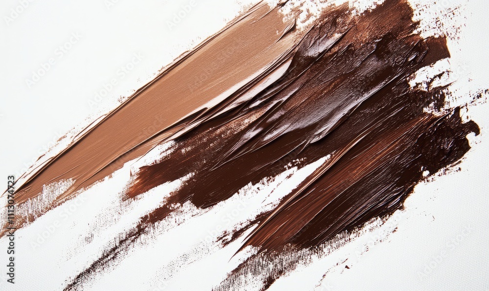 Brown oil brush strokes on white canvas offer artistic copyspace Brown oil brush strokes on white canvas offer artistic copyspace