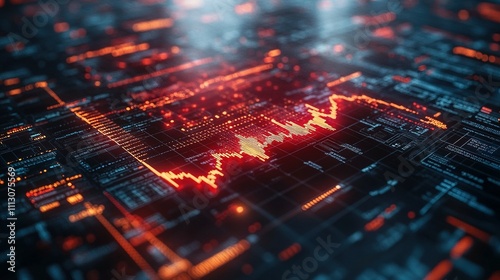 Abstract Digital Data Visualization Showing Stock Market Trends