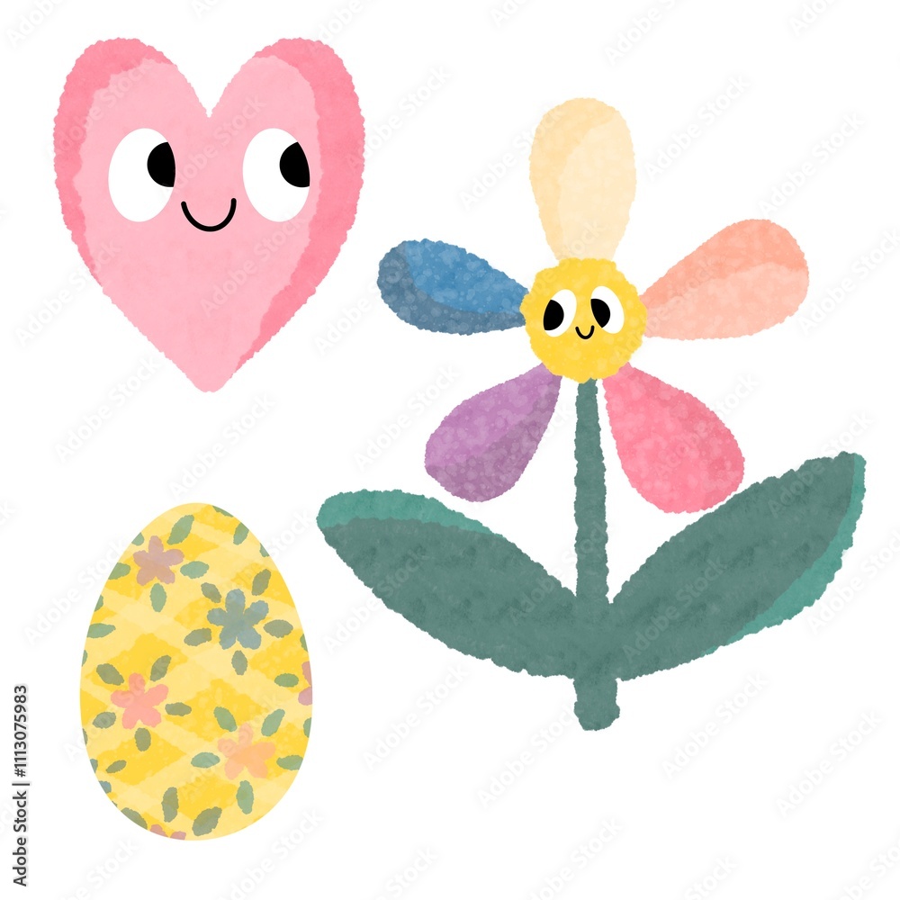 Easter set pattern with eggs for wallpaper and fabrics and textiles Easter set pattern with eggs for wallpaper and fabrics and textiles