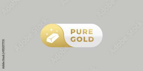 pure gold label or 24 karat sign design element vector. Best 24 karat gold label for product packaging design element.
