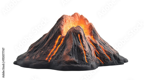 Miniature volcano model with impressive eruption effect and realistic lava glow for creative projects