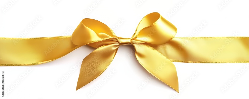 Isolated golden satin ribbon on white background Isolated golden satin ribbon on white background