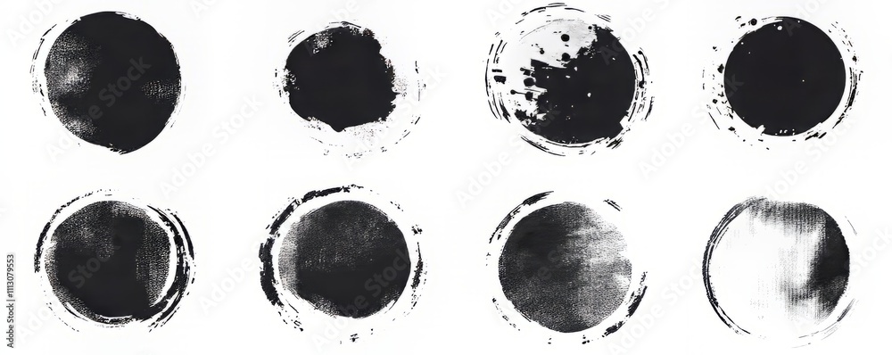 Modern grunge stamp set. Isolated circle on white background. Black stamp modern. Grunge badge, stamp, seal, ink and ink. Modern grunge circle. Modern grunge stamp set. Isolated circle on white background. Black stamp modern. Grunge badge, stamp, seal, ink and ink. Modern grunge circle.