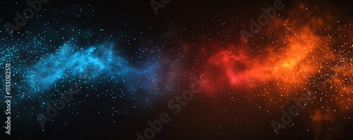 Wallpaper Mural Grainy noise texture background, blue red orange abstract vibrant glowing color gradient shape on black backdrop, dark banner poster header cover wallpaper design Torontodigital.ca