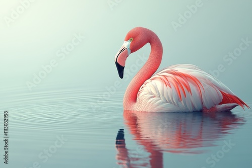 pink flamingo in water