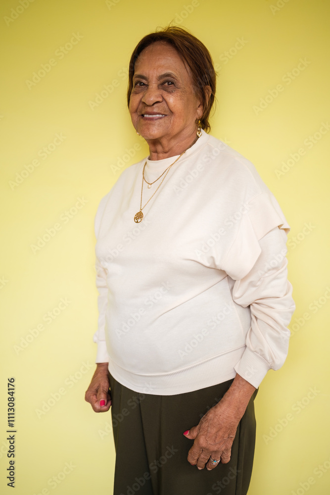 Portrait of a cheerful senior woman in studio Portrait of a cheerful senior woman in studio
