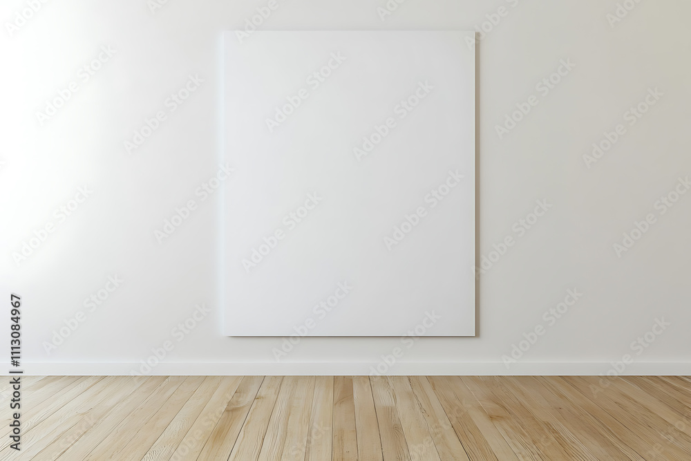 Empty Room with Blank Canvas - Minimalist Interior Design Empty Room with Blank Canvas - Minimalist Interior Design