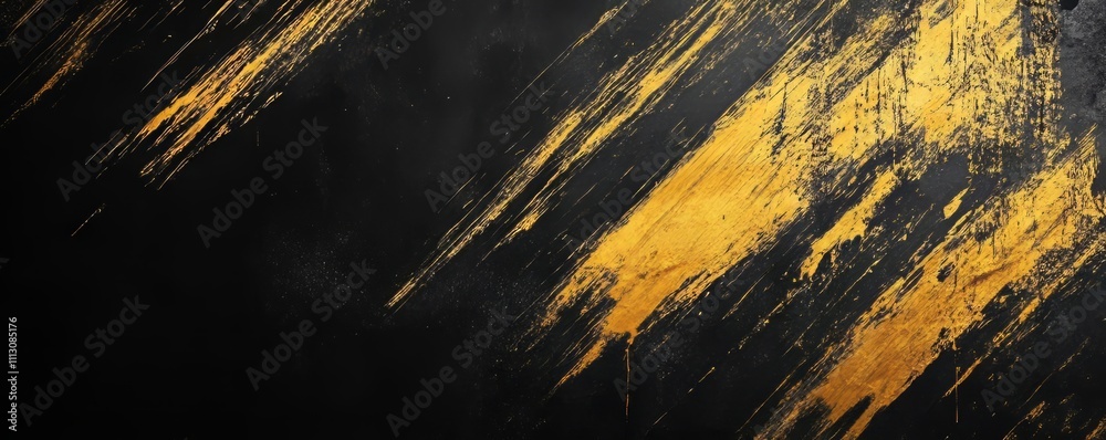 Naklejka premium Grunge brush streaks painting on black background