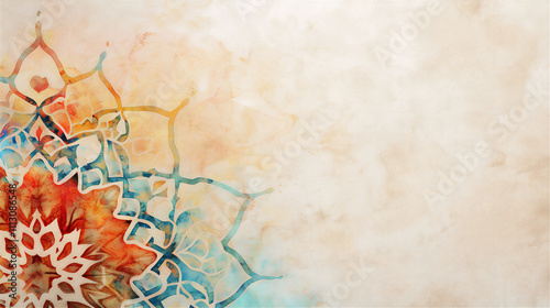 Islamic abstract background with water color, version  35