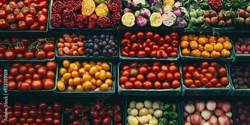 Wallpaper Mural Bright red tomatoes clustered together in a vibrant organic food display Torontodigital.ca