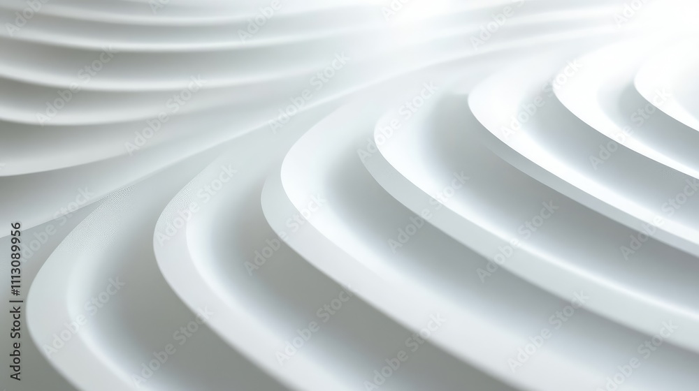 Smooth White Waves on a Minimalist Surface with Soft Lighting Smooth White Waves on a Minimalist Surface with Soft Lighting