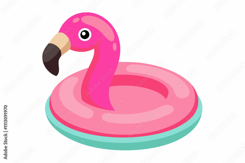 Beautiful flamingo inflatable pool ring vector art illustration Beautiful flamingo inflatable pool ring vector art illustration