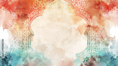 Islamic abstract background with water color, version  2