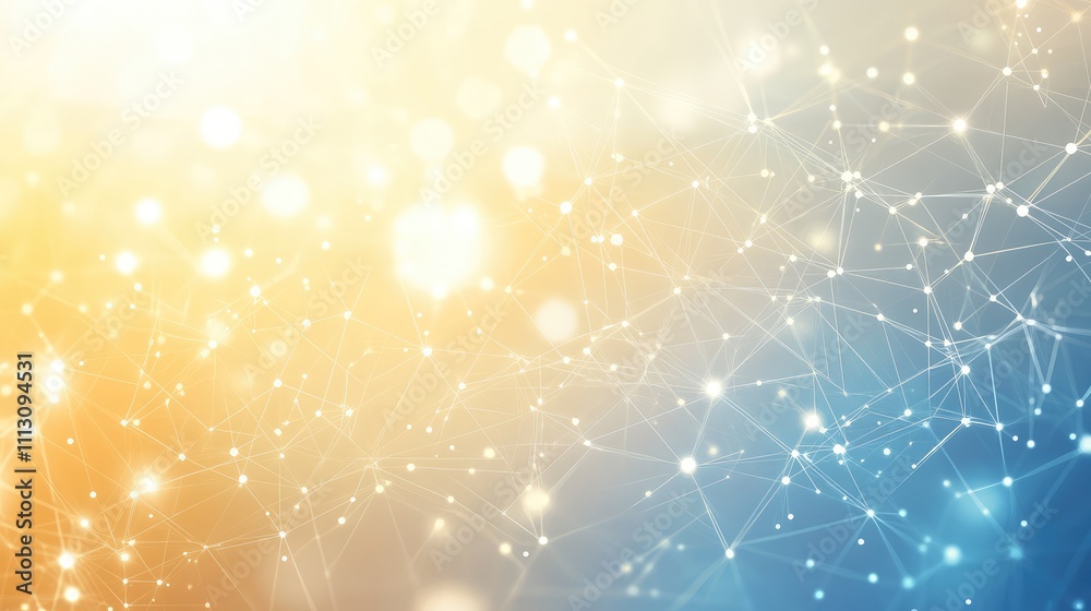 Fototapeta premium Abstract Background with Colorful Network Connection and Light Effects