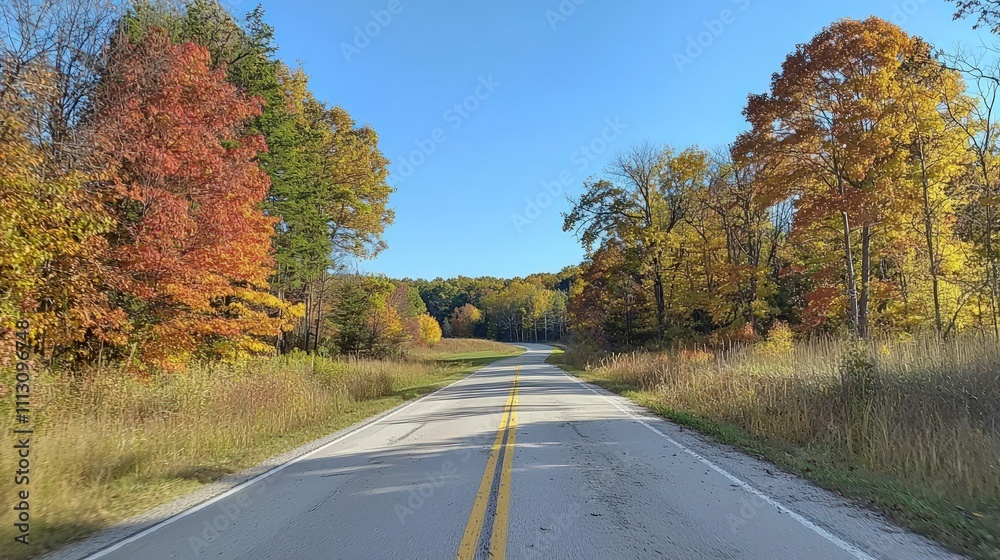 Fototapeta premium droga w lesie jesiennym