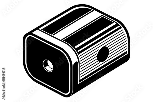 Beautiful pencil sharpener on white back ground vector art illustration