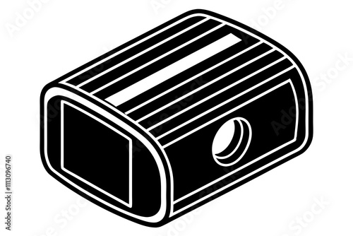 Beautiful pencil sharpener on white back ground vector art illustration