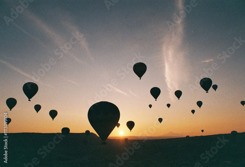 balloons in the sky photo