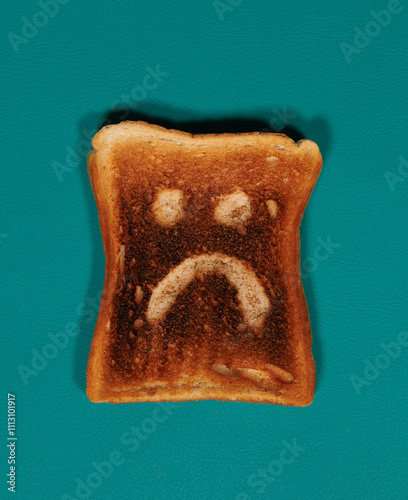 toast with frown face 