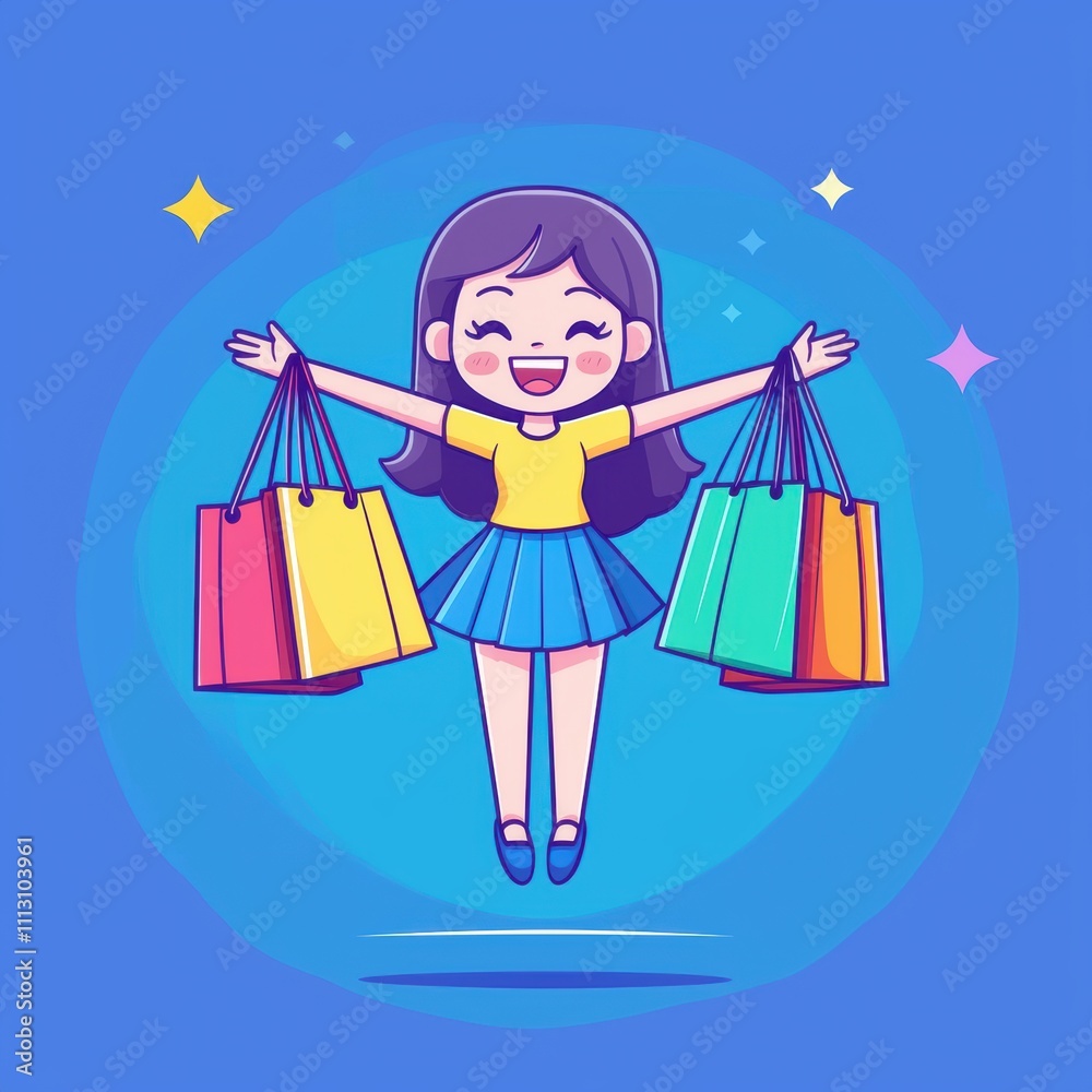 Female shopping with shopping bags in holiday season. Female shopping with shopping bags in holiday season.