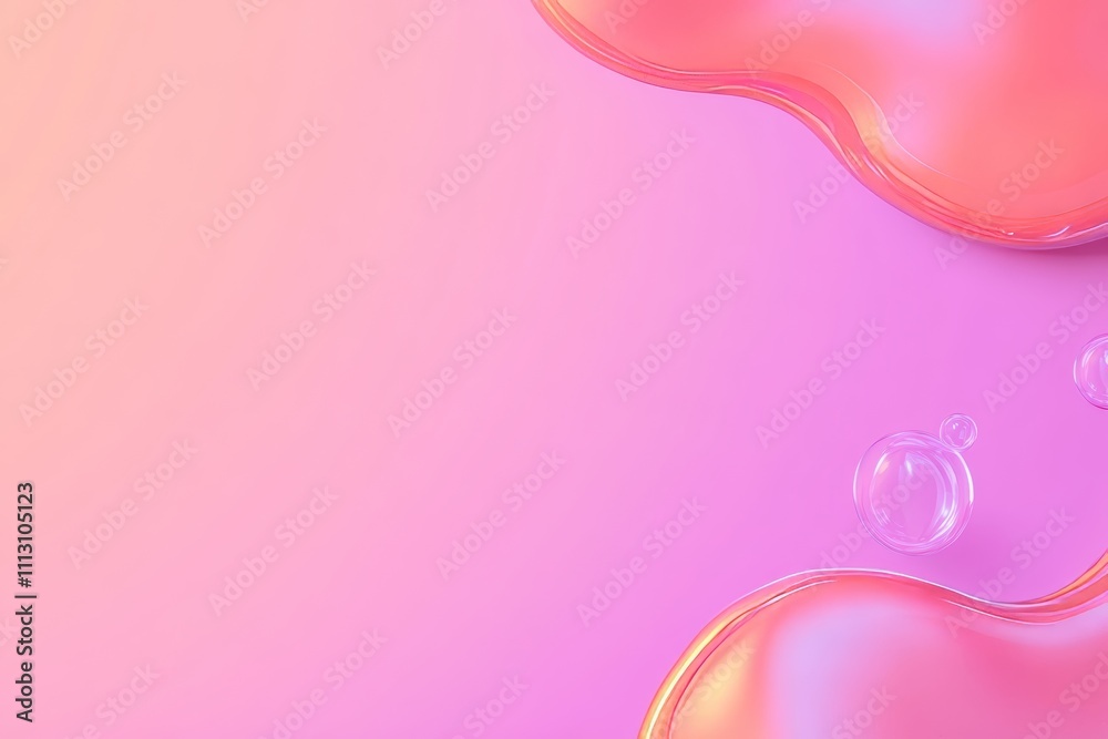 Vibrant pink and orange abstract liquid with bubbles Vibrant pink and orange abstract liquid with bubbles
