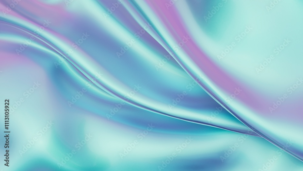 3D render of an abstract wavy background with blue metallic surface 3D render of an abstract wavy background with blue metallic surface