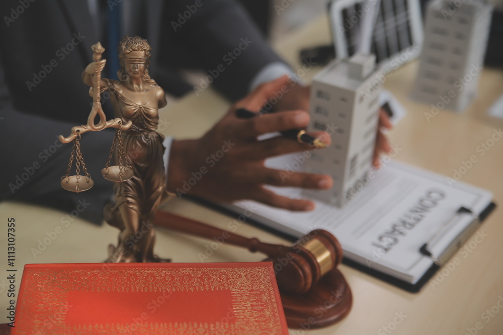 Obraz premium Real Estate Lawyer And House Foreclosure Law