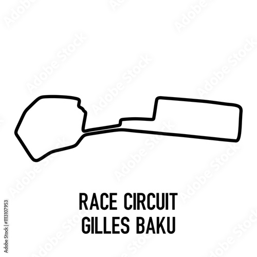 Baku circuit for motorsport and autosport. grand prix race track. vector illustration