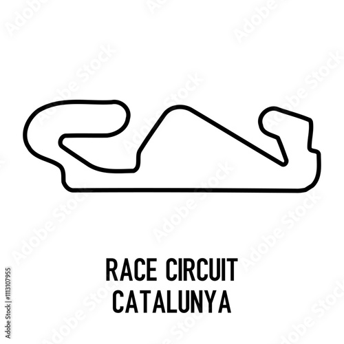 Catalunya circuit for motorsport and autosport. grand prix race track. vector illustration