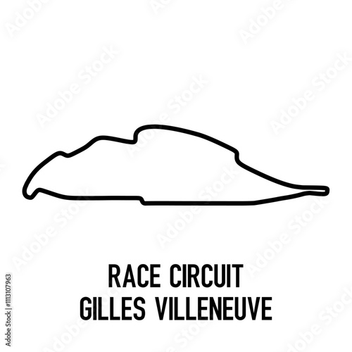 Gilles Villeneuve circuit for motorsport and autosport. grand prix race track. vector illustration