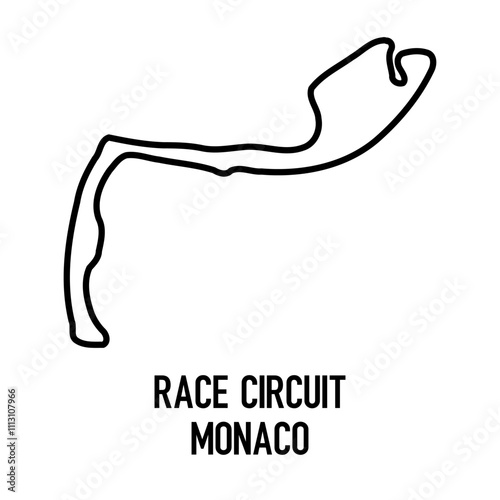 Monaco circuit for motorsport and autosport. grand prix race track. vector illustration