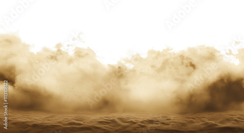 Sand explosion dust on transparent background, png, Ai