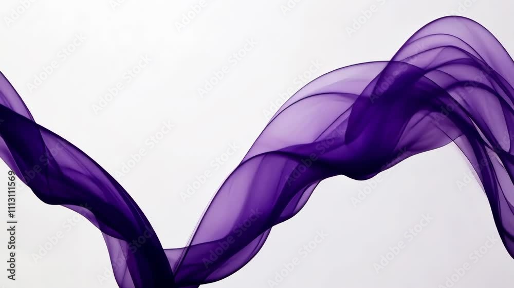 Delicate purple fabric flowing gracefully against a soft background creating an ethereal atmosphere Delicate purple fabric flowing gracefully against a soft background creating an ethereal atmosphere