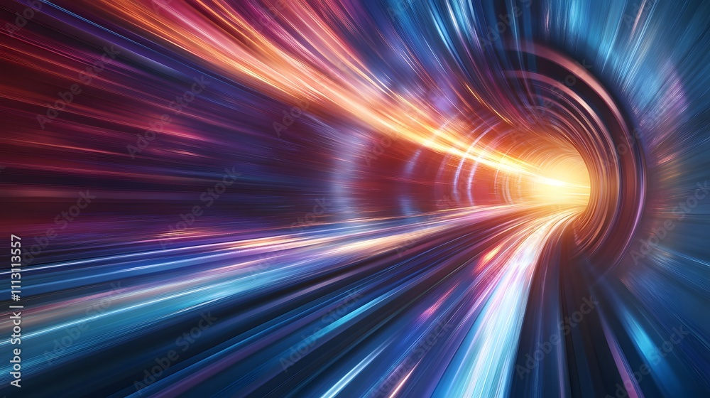 Vibrant Light Streaks Through a Futuristic Tunnel Vibrant Light Streaks Through a Futuristic Tunnel