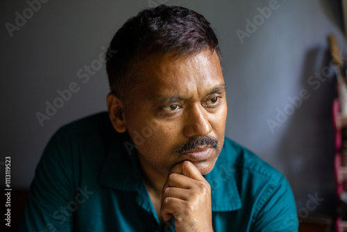 Portrait of a middle aged man inside home photo