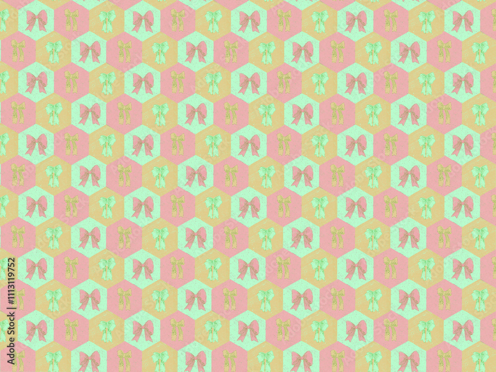 seamless pattern with ribbon design fabric in PNG format. illustration for paper background with a whimsical and enchanting theme