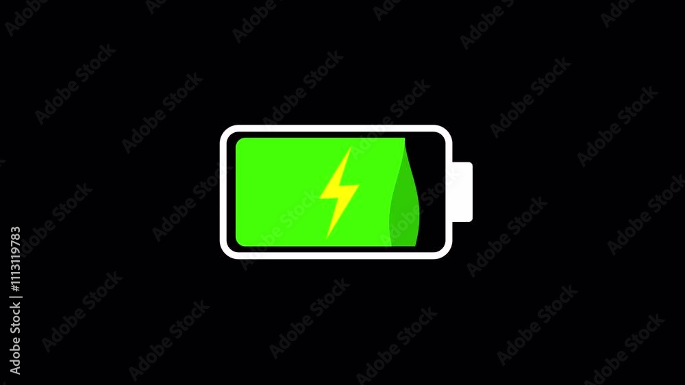 battery icon highly energizing green battery with full charge, perfect for technologyrelated designs and concepts needing power and energy visuals.