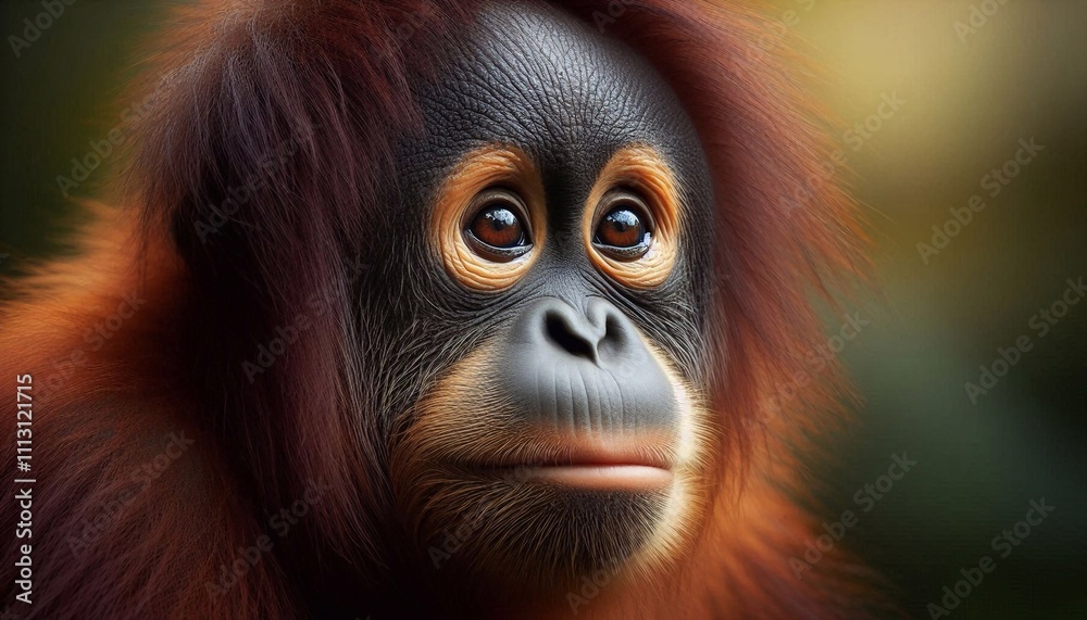 Portrait eines Orang Utans Portrait eines Orang Utans