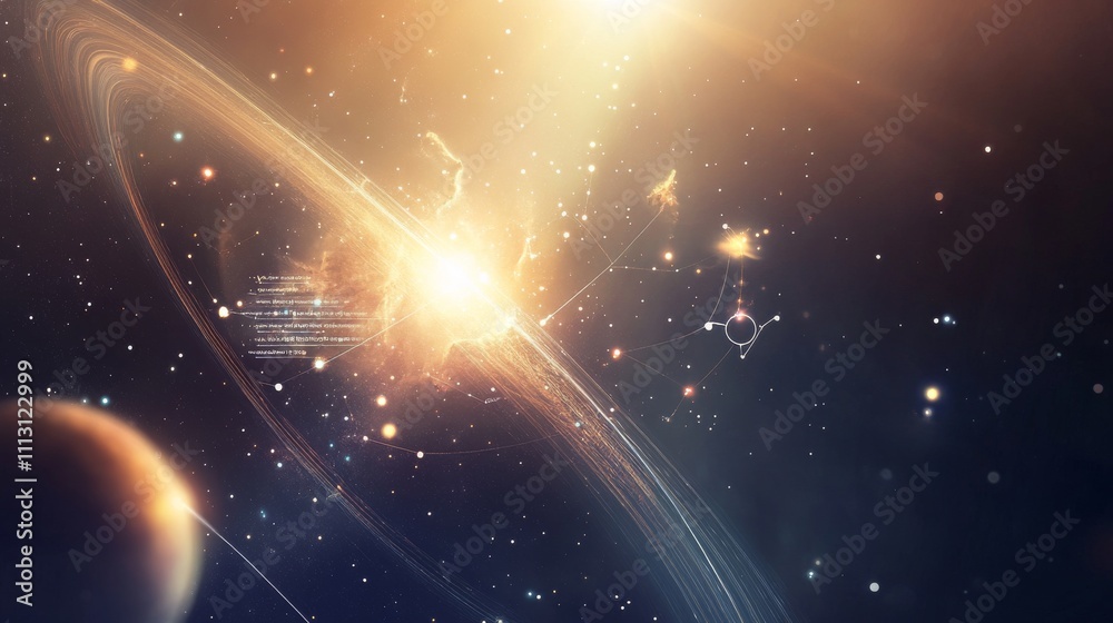 Obraz premium A stunning view of a cosmic explosion.