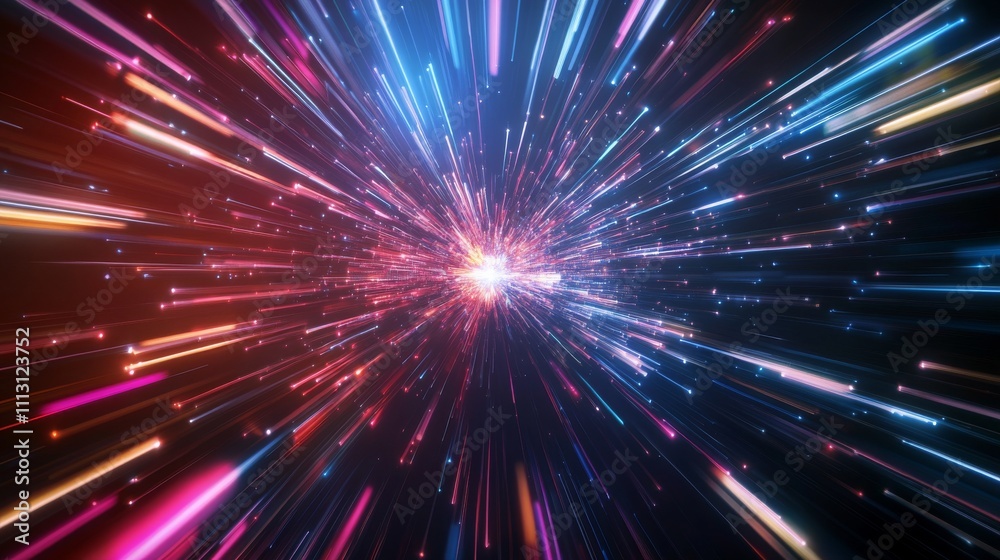 Fototapeta premium Abstract light streaks representing speed and motion.