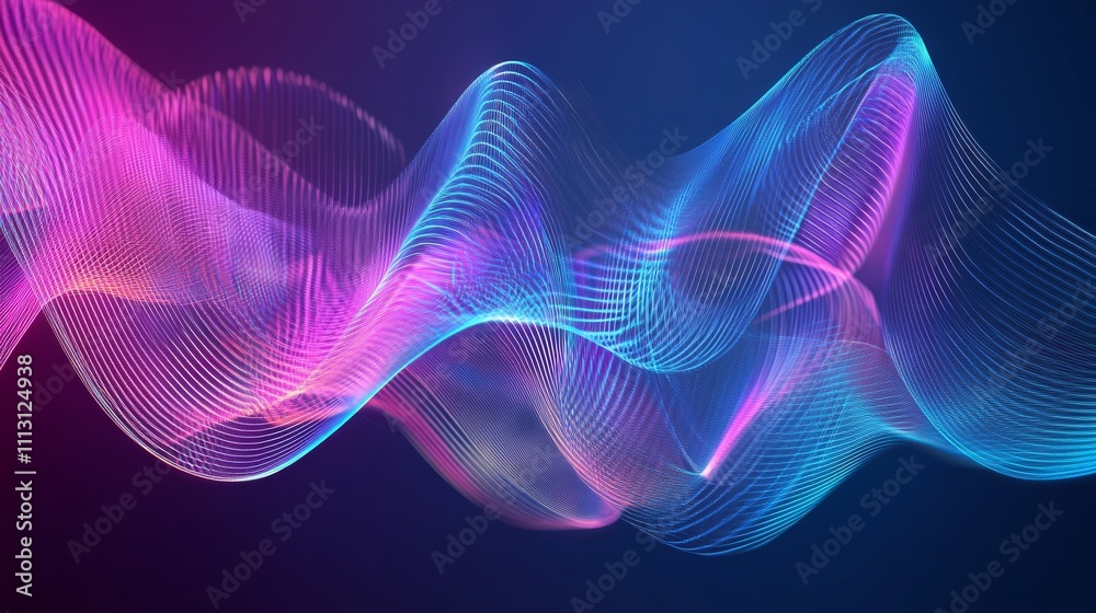 Colorful abstract wave design on dark background. Colorful abstract wave design on dark background.