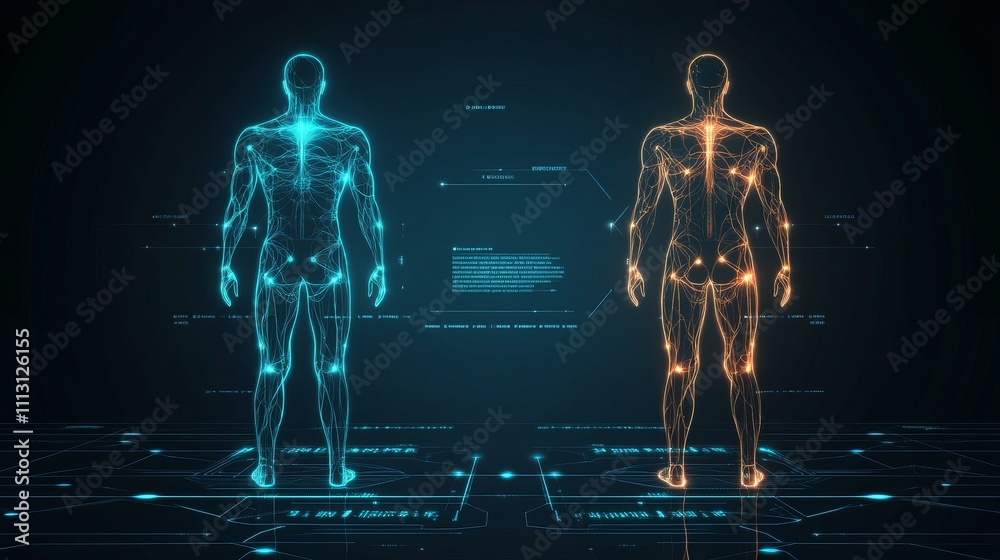 Fototapeta premium Digital representation of human anatomy.