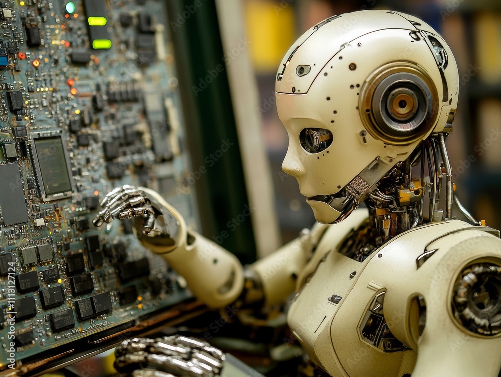 Fototapeta premium AI machine computer chipset - ai