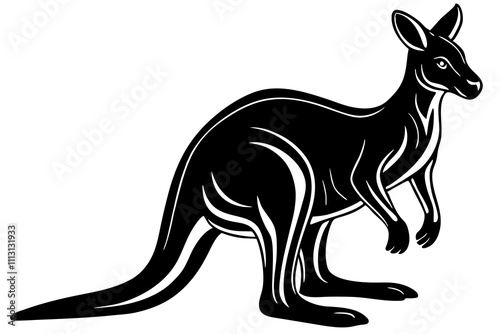 Full length picture of a kangaroo figurine on white background vector illustration