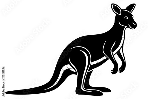 Full length picture of a kangaroo figurine on white background vector illustration