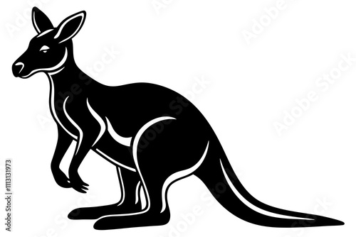 Full length picture of a kangaroo figurine on white background vector illustration