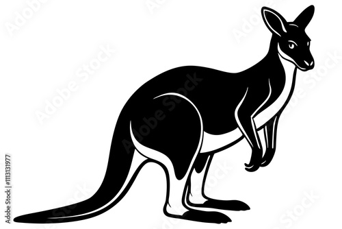 Full length picture of a kangaroo figurine on white background vector illustration